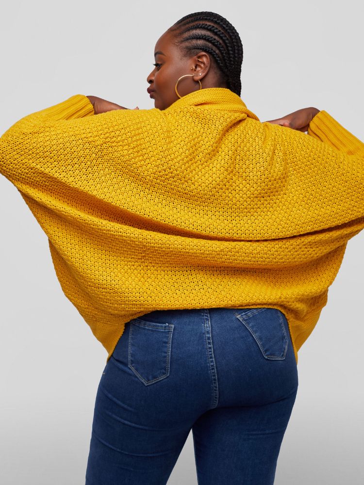 Mustard short cardigan hotsell