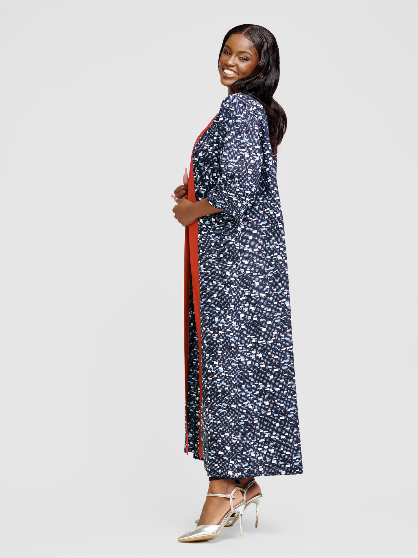 Adira Ankara Kimono - Blue & Red