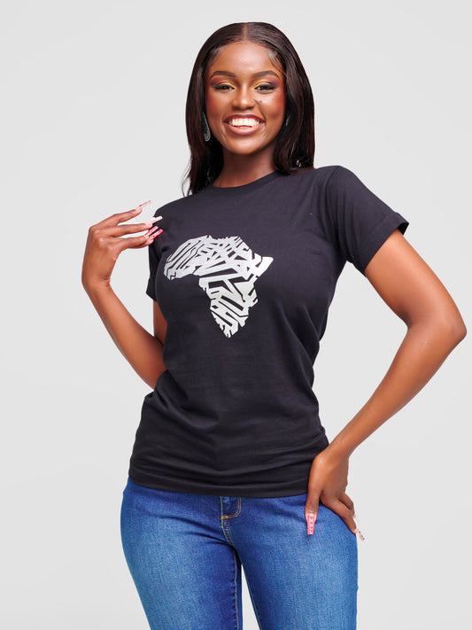 Africa Map T-Shirt - Black