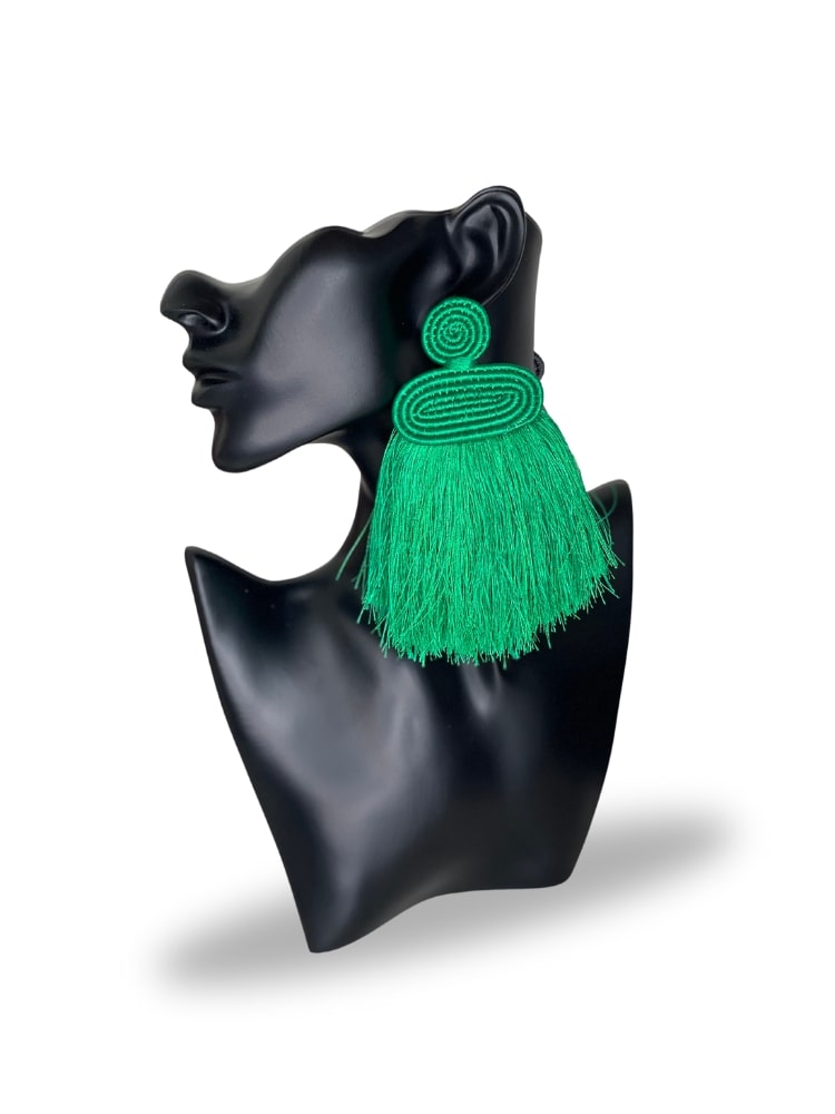 Liana Tassel Earrings - Green