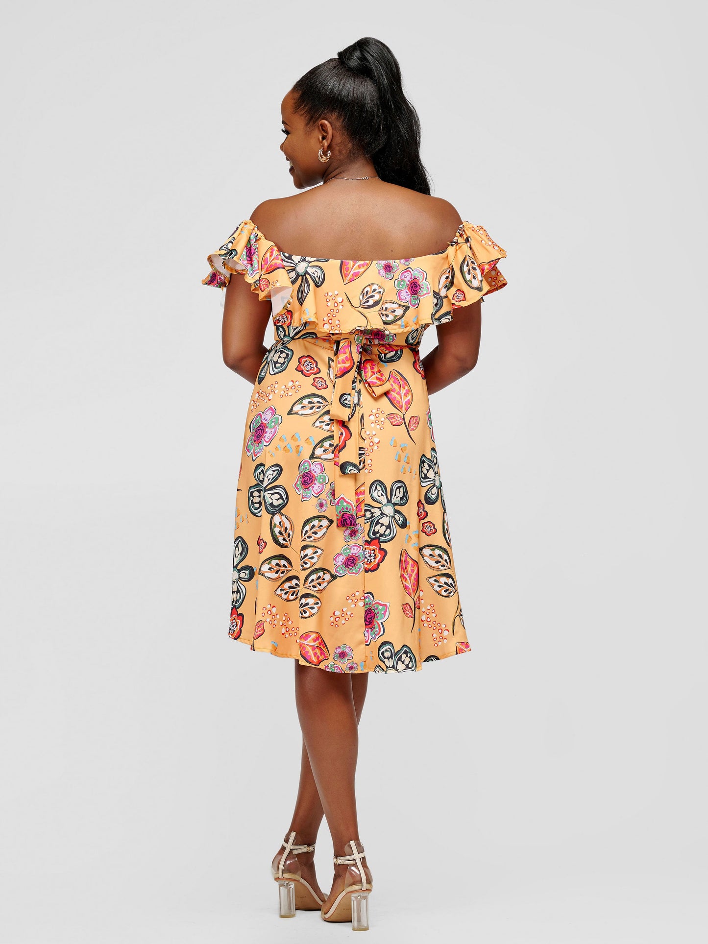 Lerato Wrap Dress - Mustard Print