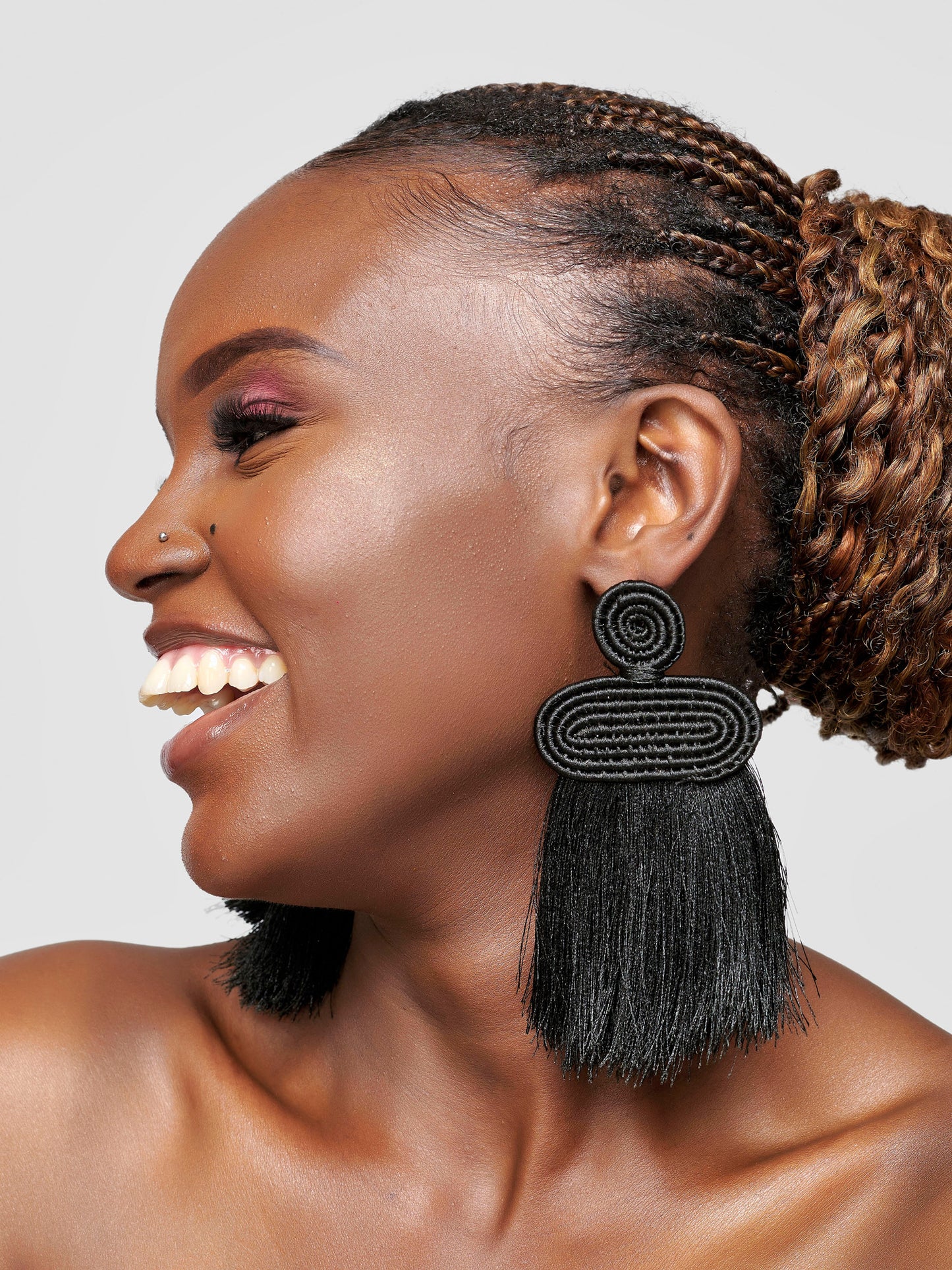 Liana Tassel Earrings - Black