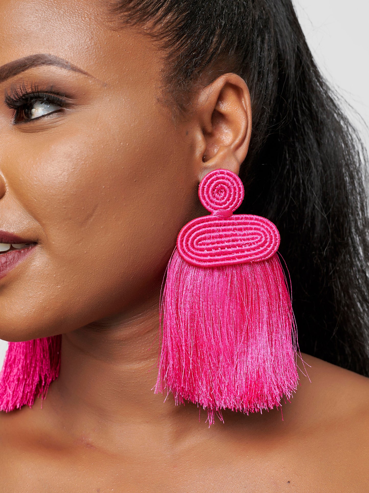 Liana Tassel Earrings - Pink