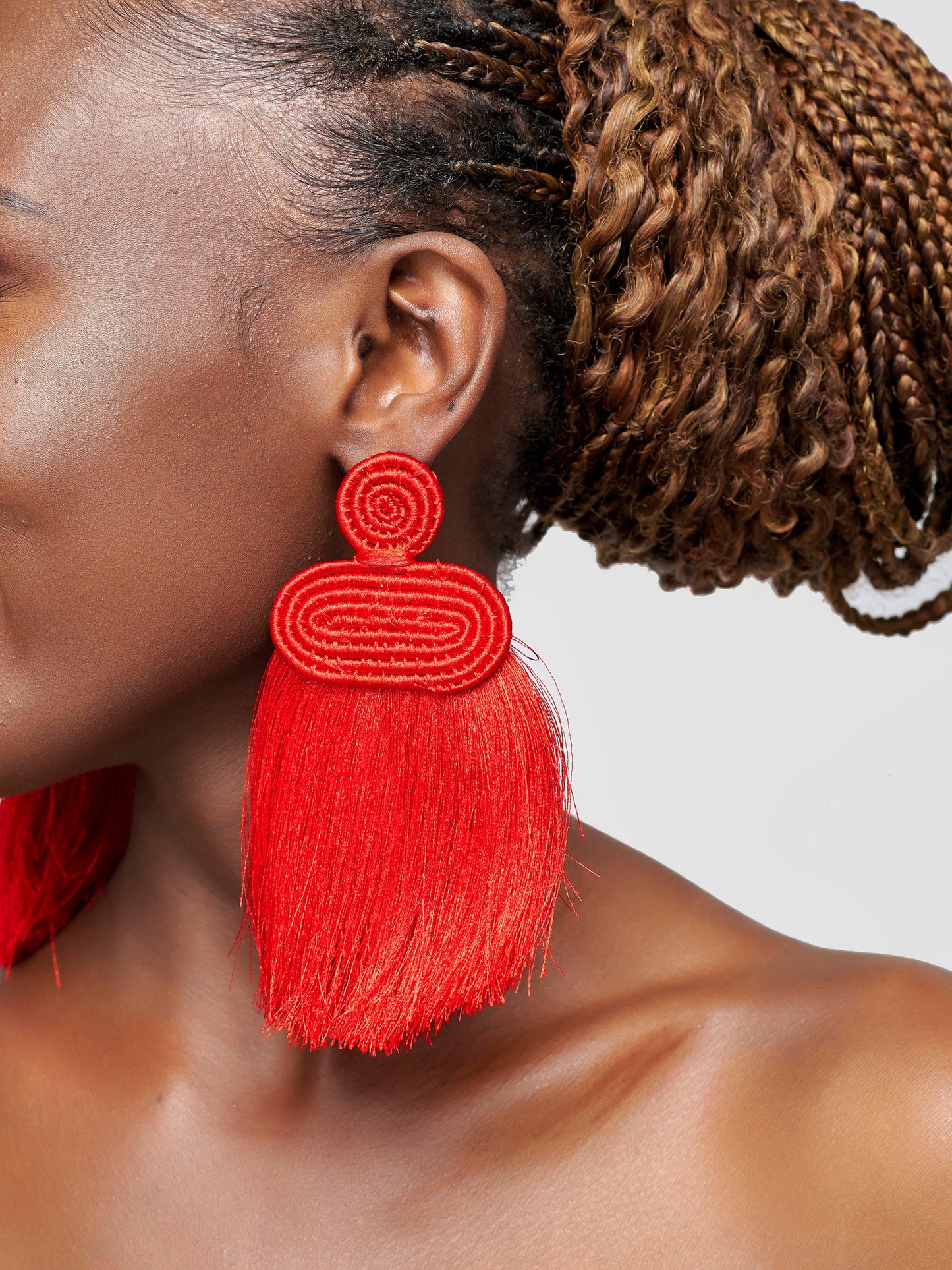 Liana Tassel Earrings - Red