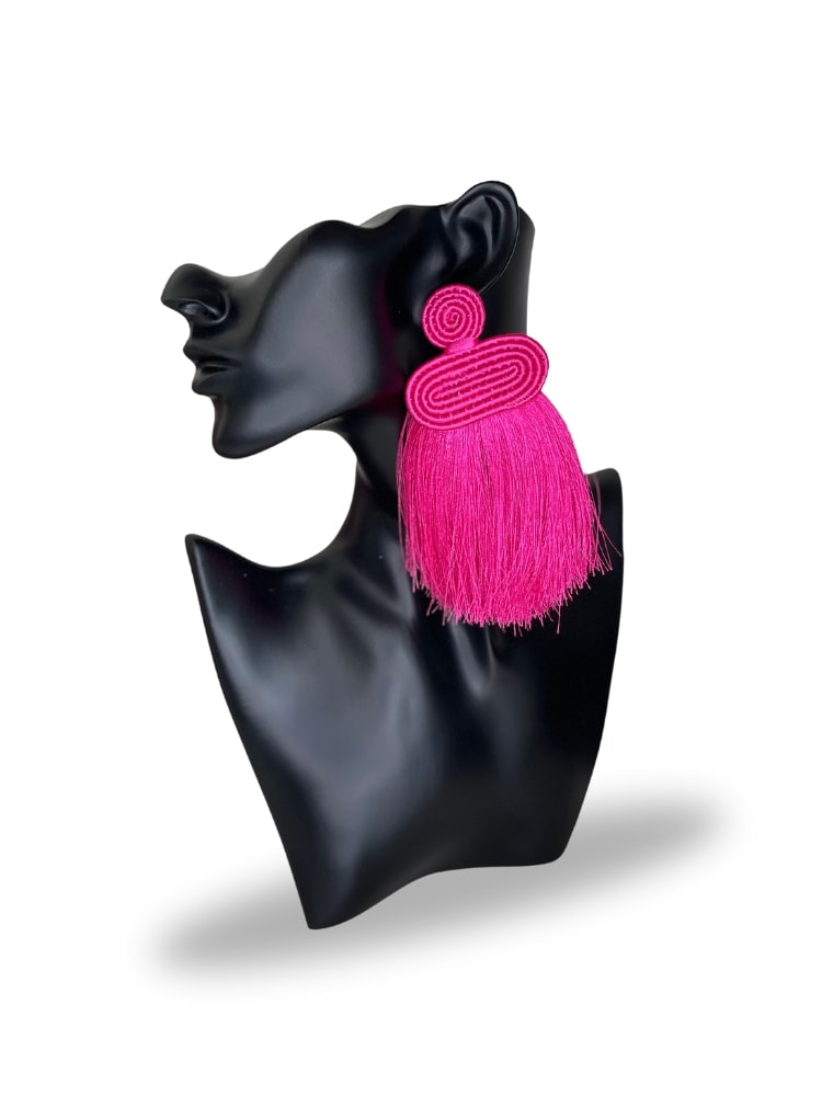 Liana Tassel Earrings - Pink